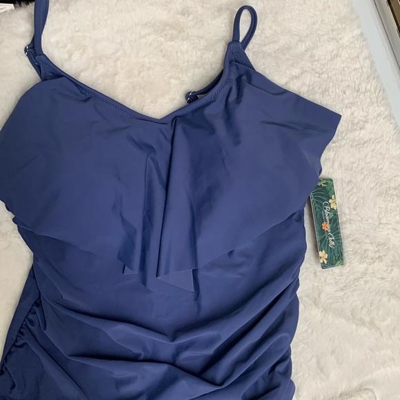 One piece Tummy control swimsuit, dusty blue size L. NWT - Picture 2 of 3